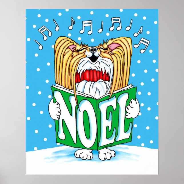 Papillon Christmas Caroler RW Poster (Front)