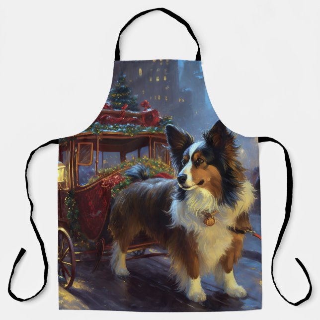 Papillon Christmas Festive Season Apron (Front)