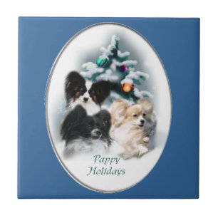 Papillon Christmas Gifts Tile