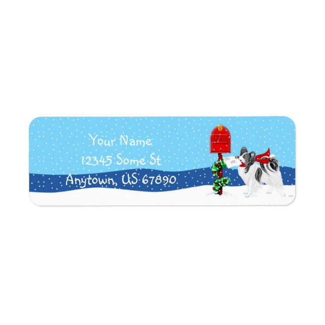 Papillon Christmas Mail BW Colour Labels (Front)