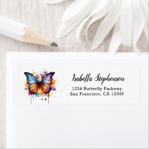 Papillon Coloré Éclaboussure de Peinture Adresse d