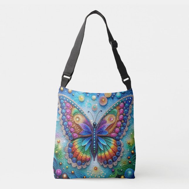 Papillon coloré Sac fourre-tout de peinture diaman (Devant)