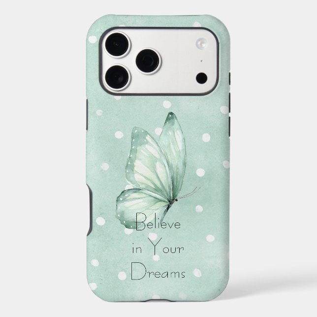 Papillon Croire Points Blancs Menthe (Verso)