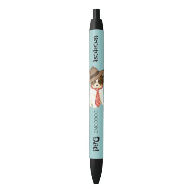 Papillon Dad Black Ink Pen (Front Vertical)
