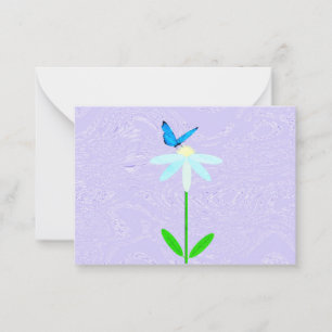 Papillon Daisy Avec Cartes Arrière - plans Violet