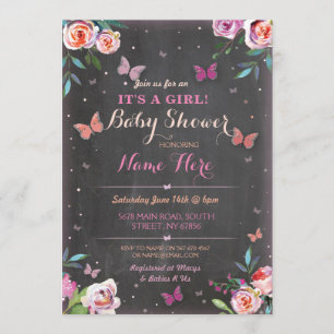 Papillon de baby shower c'est un invitation de