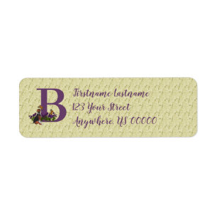Papillon de chiot monogramme initiale B adresse de