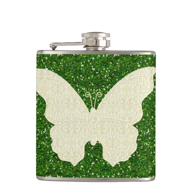 Papillon De Dentelle Sur Flacon De Parties scintil (Devant)