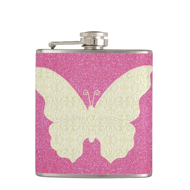 Papillon De Dentelle Sur Flacon De Parties scintil (Devant)
