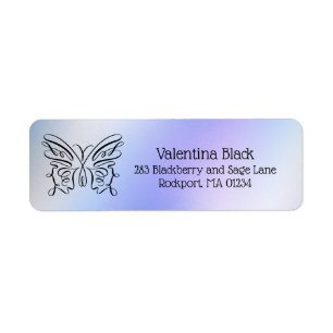 Papillon de dessin moderne bleu Holographie