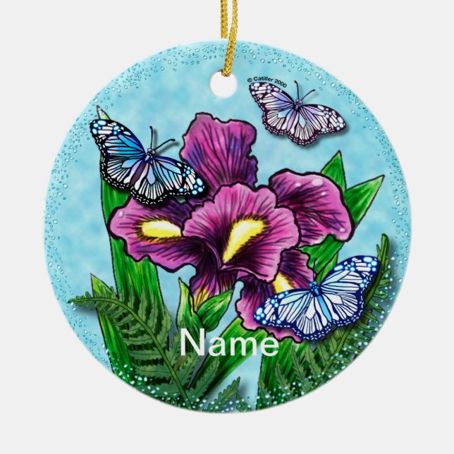 Papillon de dewdrop Iris ornement (Devant)
