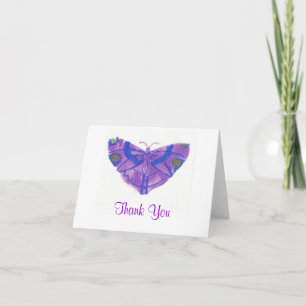 Papillon de la carte w/purple de "Merci"