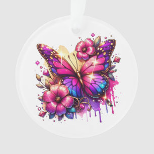 Papillon de Noël personnalisé et fleurs