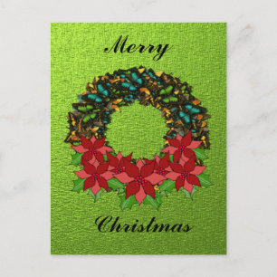 Papillon de Noël Poinsettia carte postale