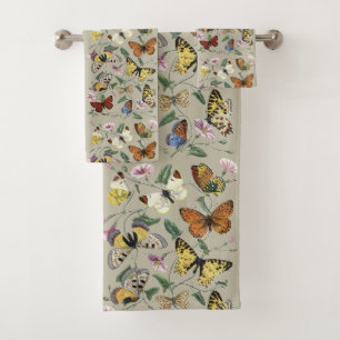 Papillon de nuit vintage 1842 Art botanique floral