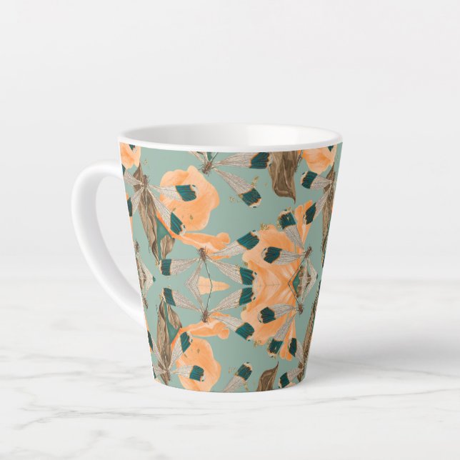 papillon de papillon de nuit motif Latte Mug (Angle gauche)