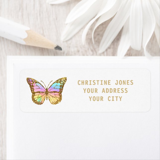 papillon de parties scintillant pastel (En situation)