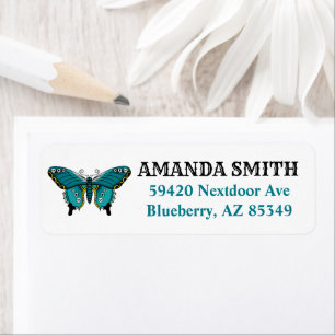 Papillon de tatouage traditionnel turquoise