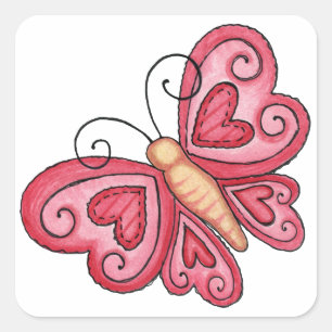 Papillon de Valentine - autocollants