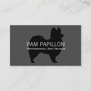 Papillon Dog Breed Silhouette Business Card
