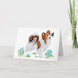 Papillon Dog & Butterfly Eye to Eye Card