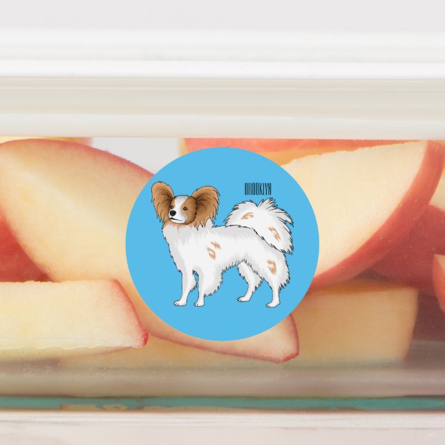 Papillon dog cartoon illustration (Affixed)