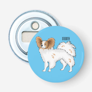 Papillon dog cartoon illustration bottle opener