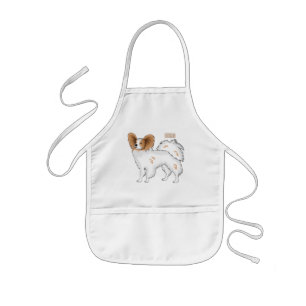 Papillon dog cartoon illustration kids apron