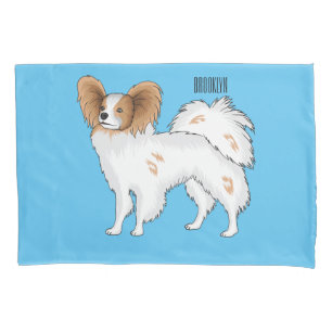 Papillon dog cartoon illustration pillowcase