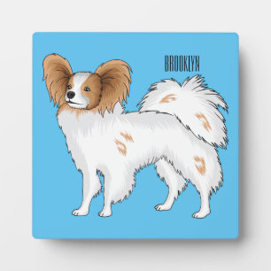 Papillon dog cartoon illustration plaque