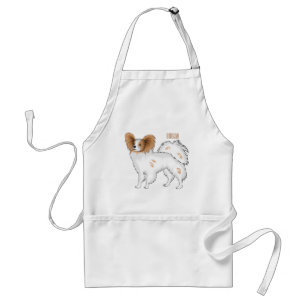 Papillon dog cartoon illustration standard apron