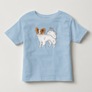 Papillon dog cartoon illustration toddler t-shirt