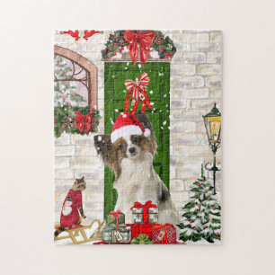 Papillon Dog Christmas Jigsaw Puzzle
