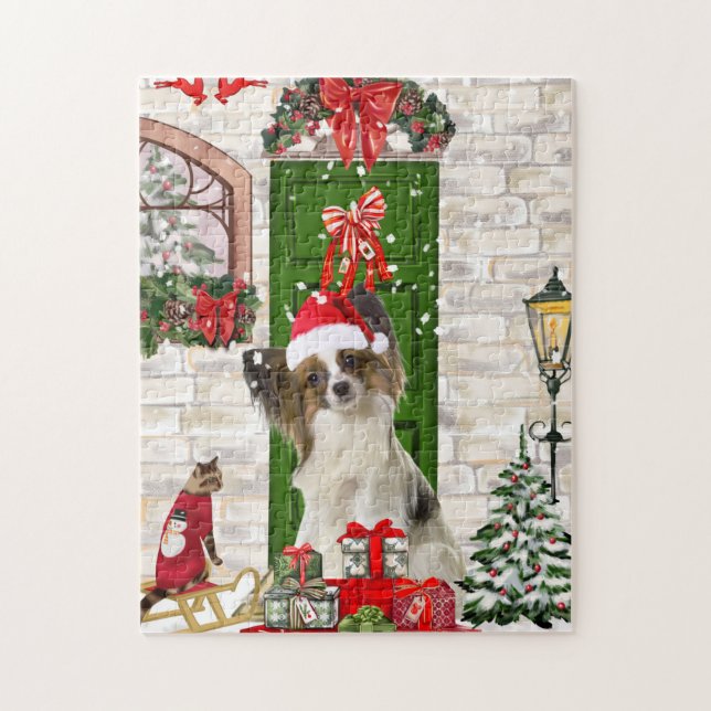 Papillon Dog Christmas  Jigsaw Puzzle (Vertical)