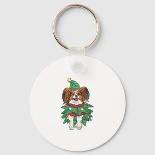 Papillon Dog Christmas Shirt Xmas Puppy Pet Papill Keychain
