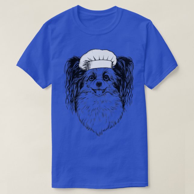 Papillon Dog Cook Chef Funny Cooking T-Shirt (Design Front)