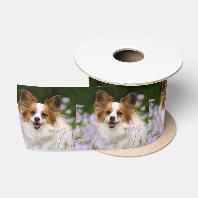 Papillon Dog Cute Romantic Portrait Animal Photo - Satin Ribbon (Spool)