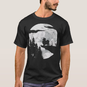 Papillon Dog Full Moon At Night Dogs Pet Dog Papi T-Shirt