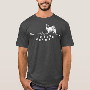Papillon Dog Heartbeat Gift Dogs Breed Women Men  T-Shirt