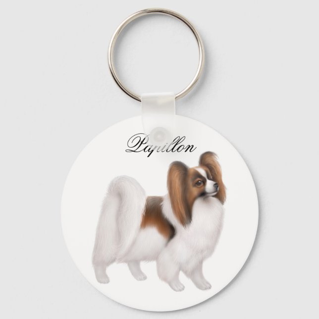 Papillon Dog Keychain (Front)