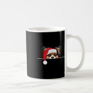 Papillon Dog Lover Funny Santa Hat Christmas Coffee Mug