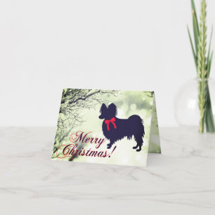Papillon Dog Merry Christmas Card