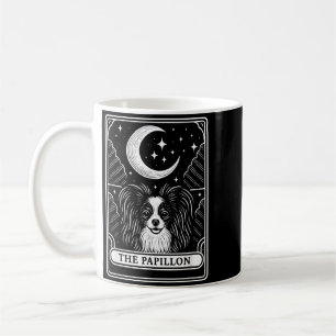 Papillon Dog Mom Tarot Card Vintage Crescent Moon Coffee Mug