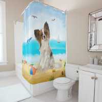 Papillon Dog on Beach