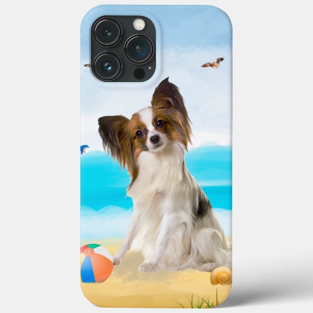 Papillon Dog on Beach Case-Mate iPhone Case (Back)