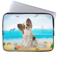 Papillon Dog on Beach