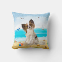 Papillon Dog on Beach
