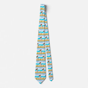 Papillon Dog on Beach Tie