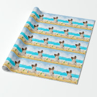 Papillon Dog on Beach