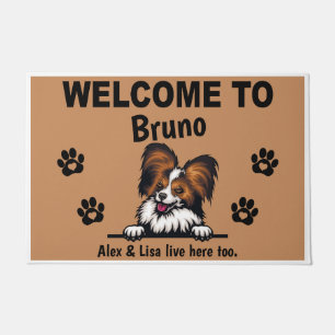 Papillon dog Personalized Door Mat Doormat